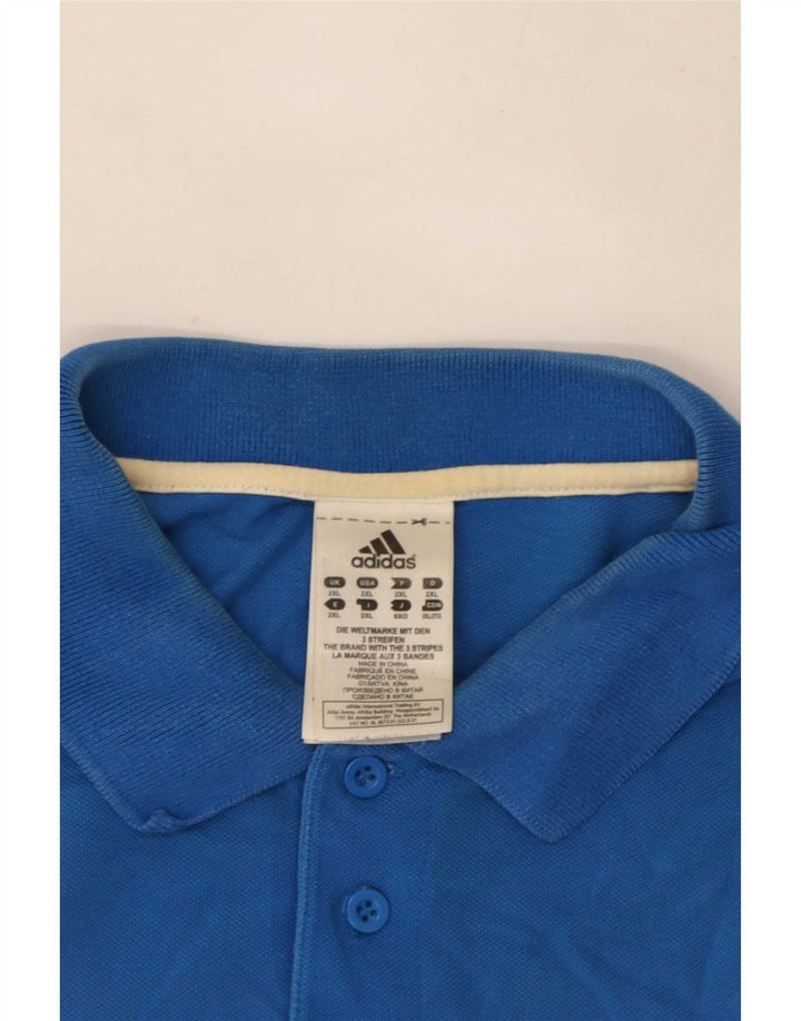 Мужская футболка-поло Adidas 2XL синяя, хлопок