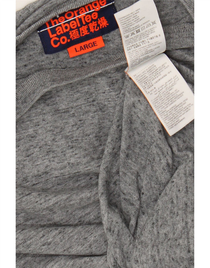 Мужская футболка Superdry, большой серый хлопок с крапинками