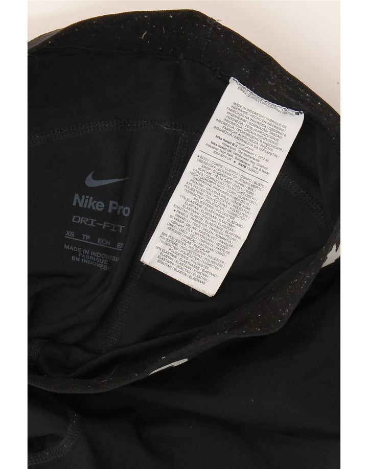 Женские леггинсы с рисунком Nike Dri Fit UK 4 XS, черный полиэстер