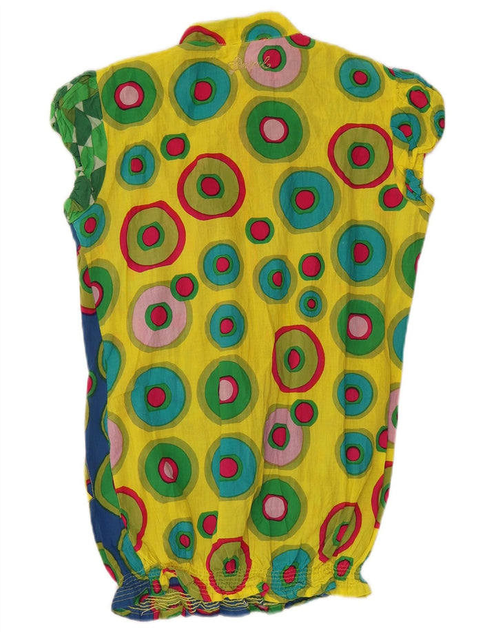 Женская блузка DESIGUAL Top UK 10, маленький разноцветный хлопок с геометрическим узором