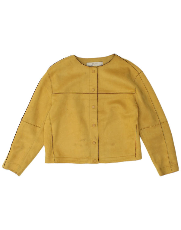 Женская укороченная куртка-бомбер Zara UK 16, большая желтая