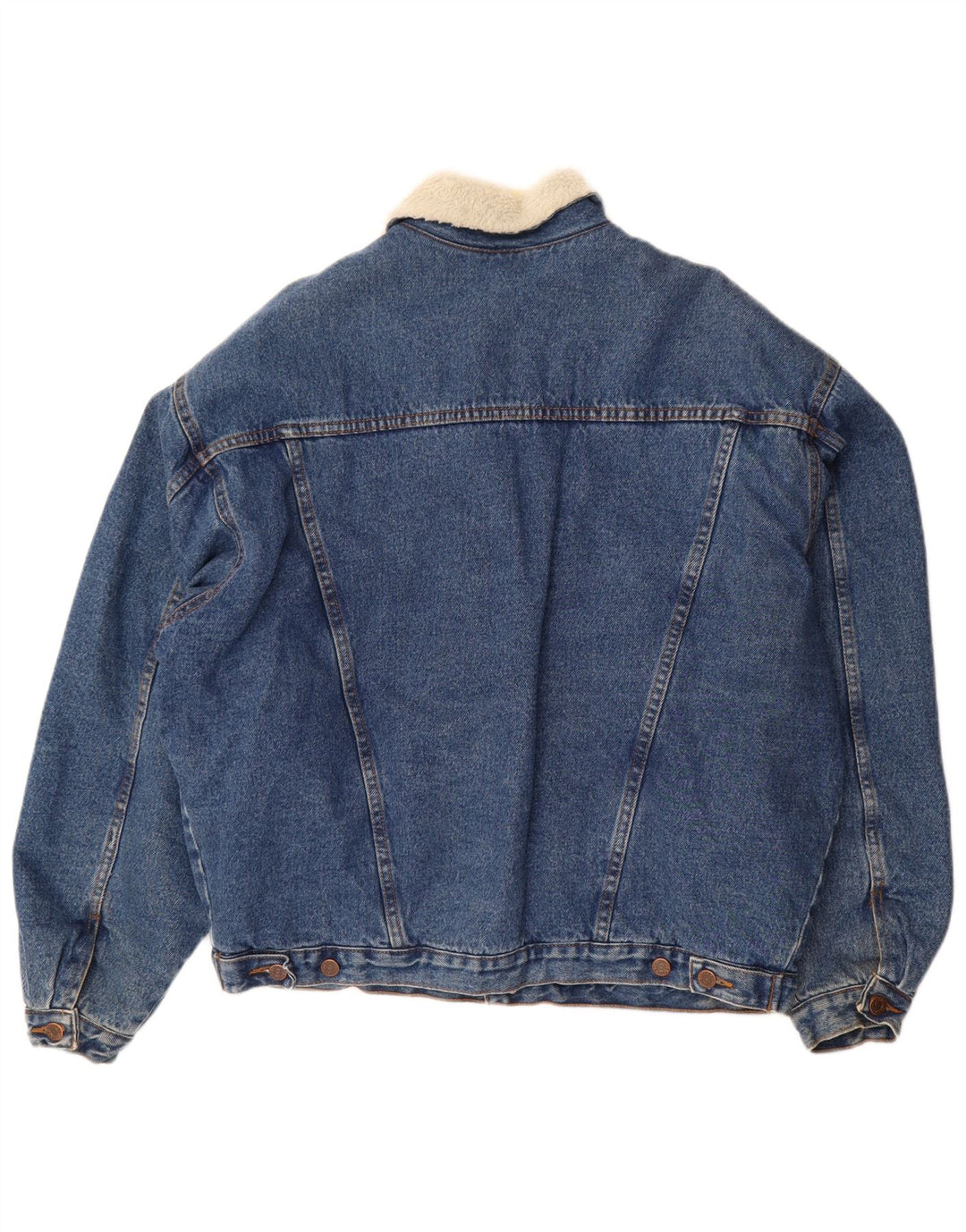 Винтажная мужская джинсовая куртка из шерпы UK 42 XL, синяя