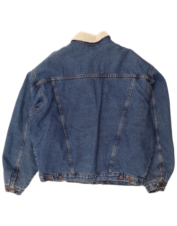 Винтажная мужская джинсовая куртка из шерпы UK 42 XL, синяя