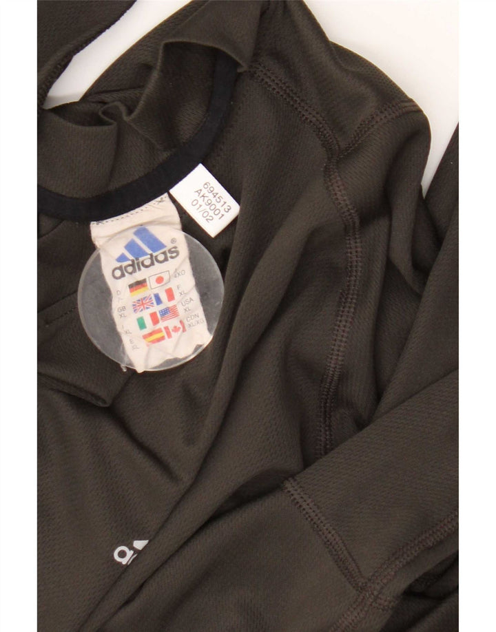 Мужской топ Adidas с длинным рукавом XL из полиэстера цвета хаки