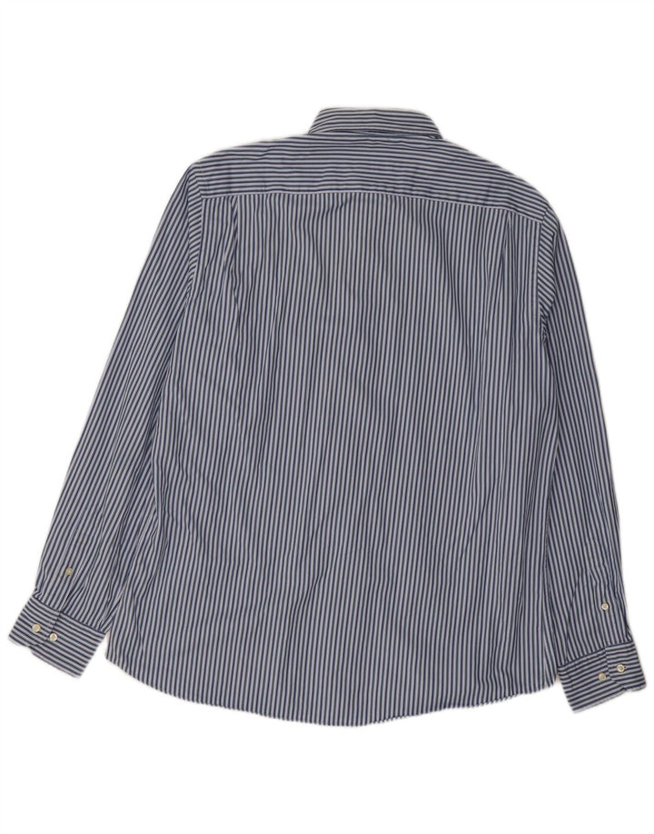 Мужская рубашка Massimo Dutti XL синяя в тонкую полоску