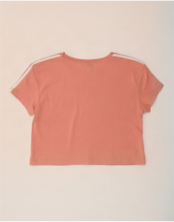 Женская укороченная футболка Adidas Top UK 8, маленький розовый хлопок