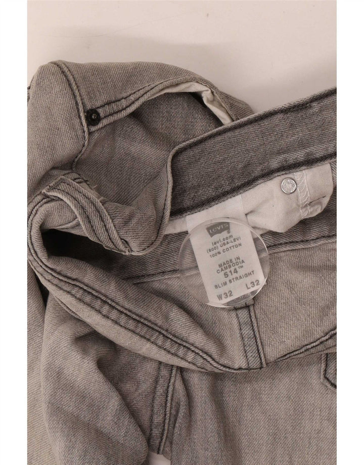 Мужские узкие прямые джинсы Levi's 514 W32 L32, серый хлопок