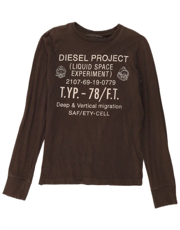 Мужской топ Diesel с длинным рукавом и рисунком, большой размер, цвет хаки, хлопок