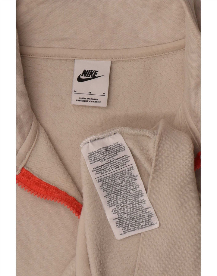 Мужской свитшот с воротником на молнии Nike среднего размера, белый хлопковый джемпер
