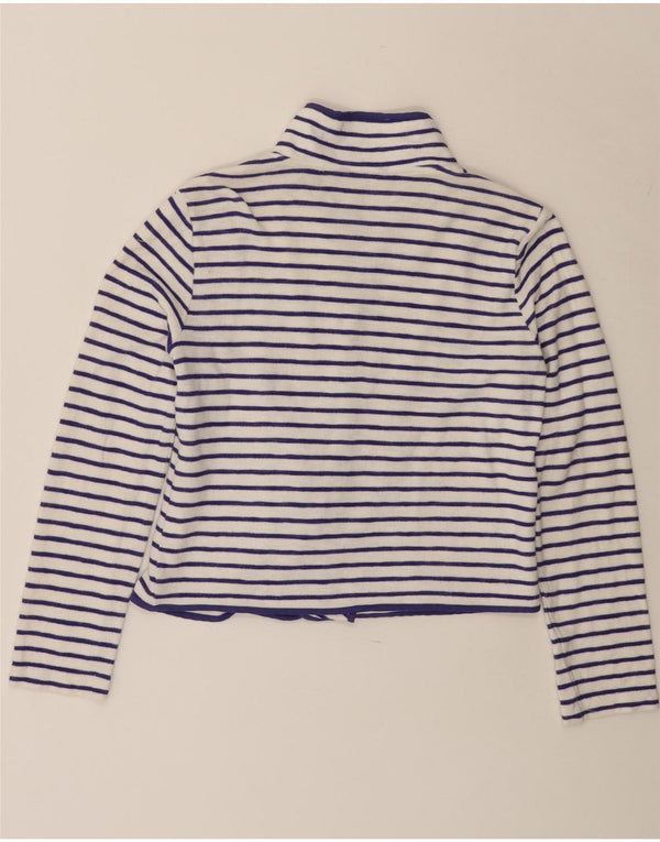 JOULES Женский укороченный открытый кардиган-свитер UK 8, маленький хлопок в белую полоску