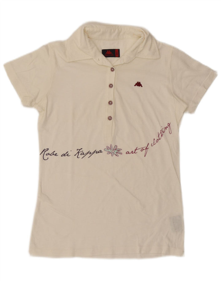 Женская рубашка поло KAPPA UK 10, маленькая, белый хлопок