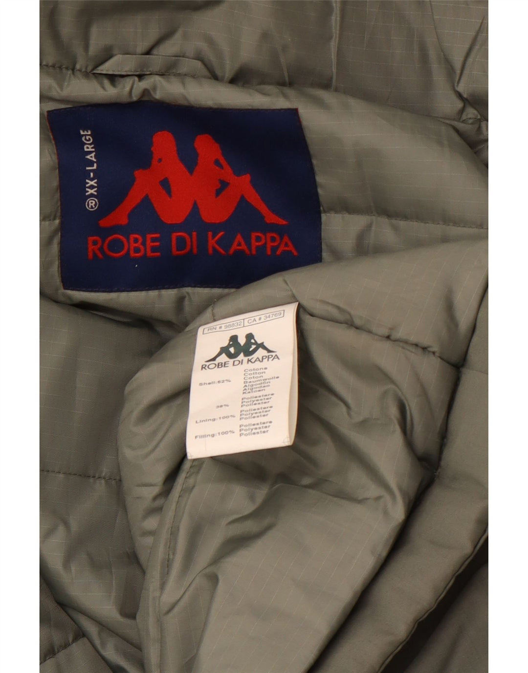 Мужская стеганая куртка KAPPA UK 44 2XL, зеленый хлопок