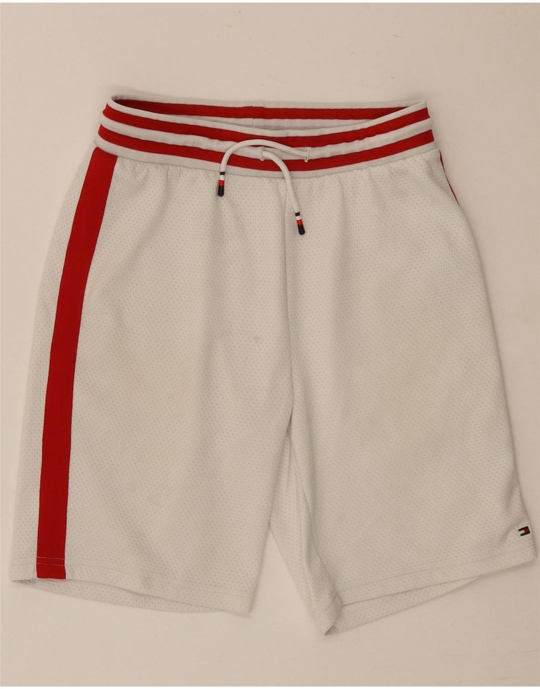 Спортивные шорты Tommy Hilfiger для мальчиков 11–12 лет, белый полиэстер с цветными блоками