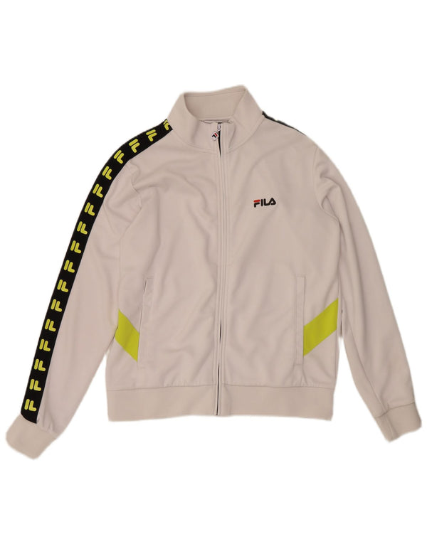 Fila Мужской спортивный костюм с графическим рисунком, верхняя куртка, средний белый полиэстер с цветными блоками