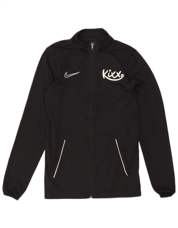Мужская спортивная куртка с графическим рисунком Nike Dri Fit, маленькая черная полиэстеровая куртка