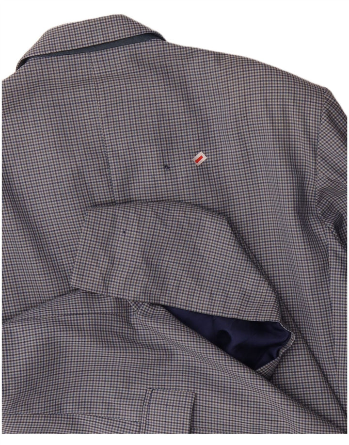 Мужской пиджак VINTAGE на 2 пуговицах IT 50, большая синяя клетка, шерстяной