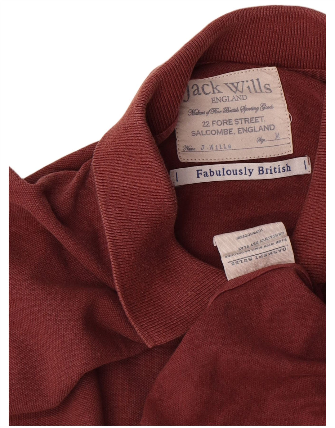 Мужская рубашка-поло Jack Wills из хлопка среднего коричневого цвета
