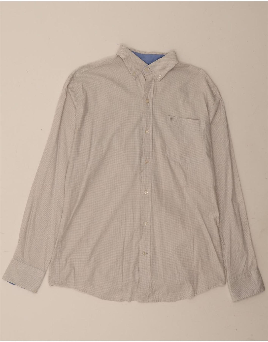 IZOD Mens Shirt Medium Grey Gingham Cotton