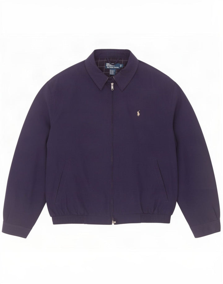 Мужская куртка-бомбер Polo Ralph Lauren UK 40, большая темно-синяя, полиэстер