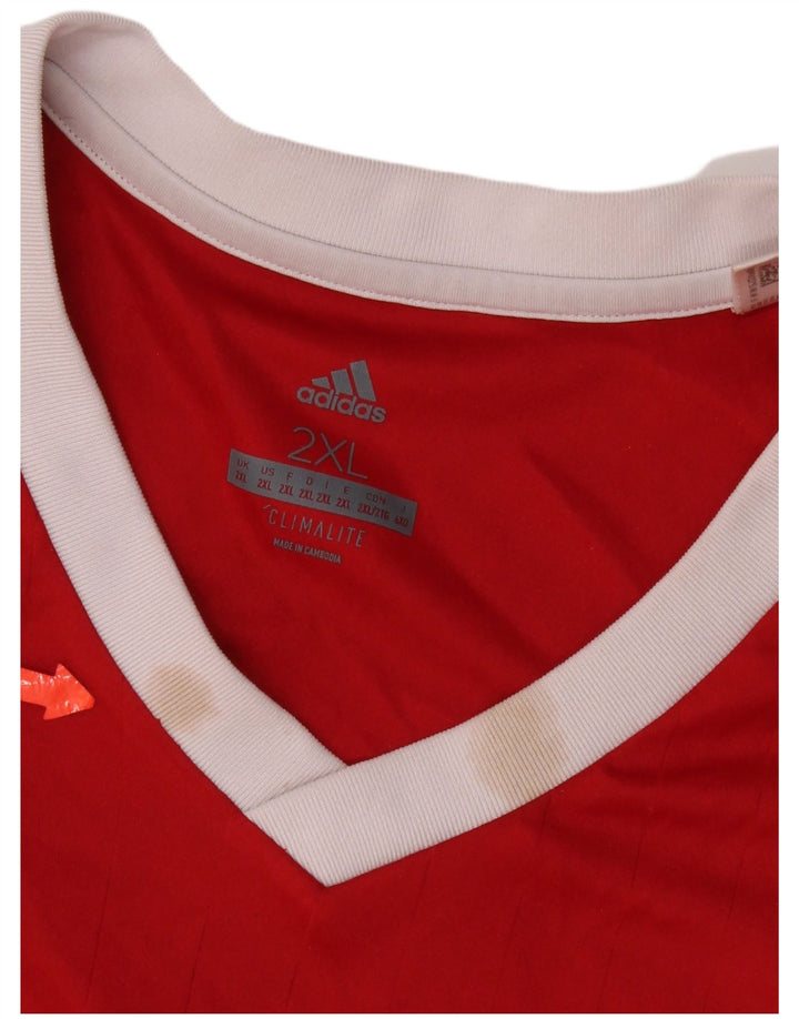 Мужской топ Adidas Climalite с длинным рукавом 2XL, красный полиэстер