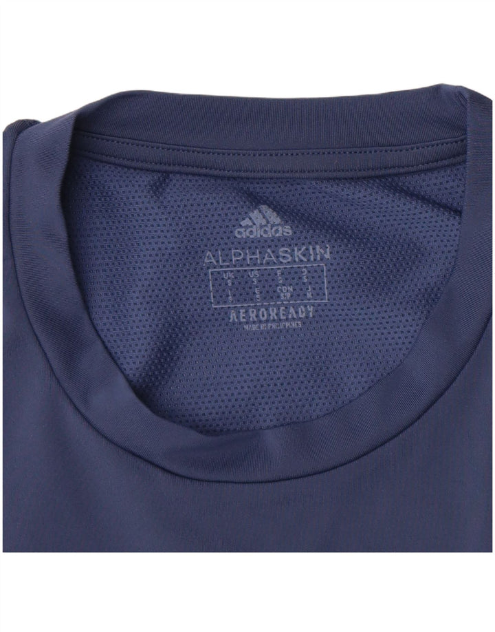 Мужская футболка ADIDAS Aeroready с рисунком, маленькая, темно-синяя
