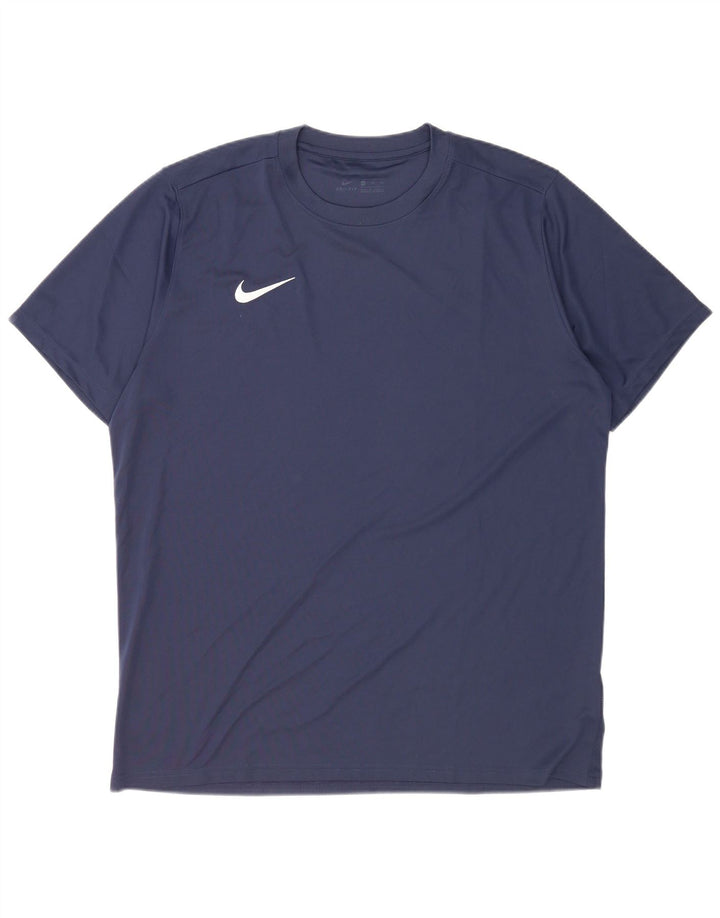 Мужская футболка Nike Dri Fit 2XL темно-синего цвета из полиэстера