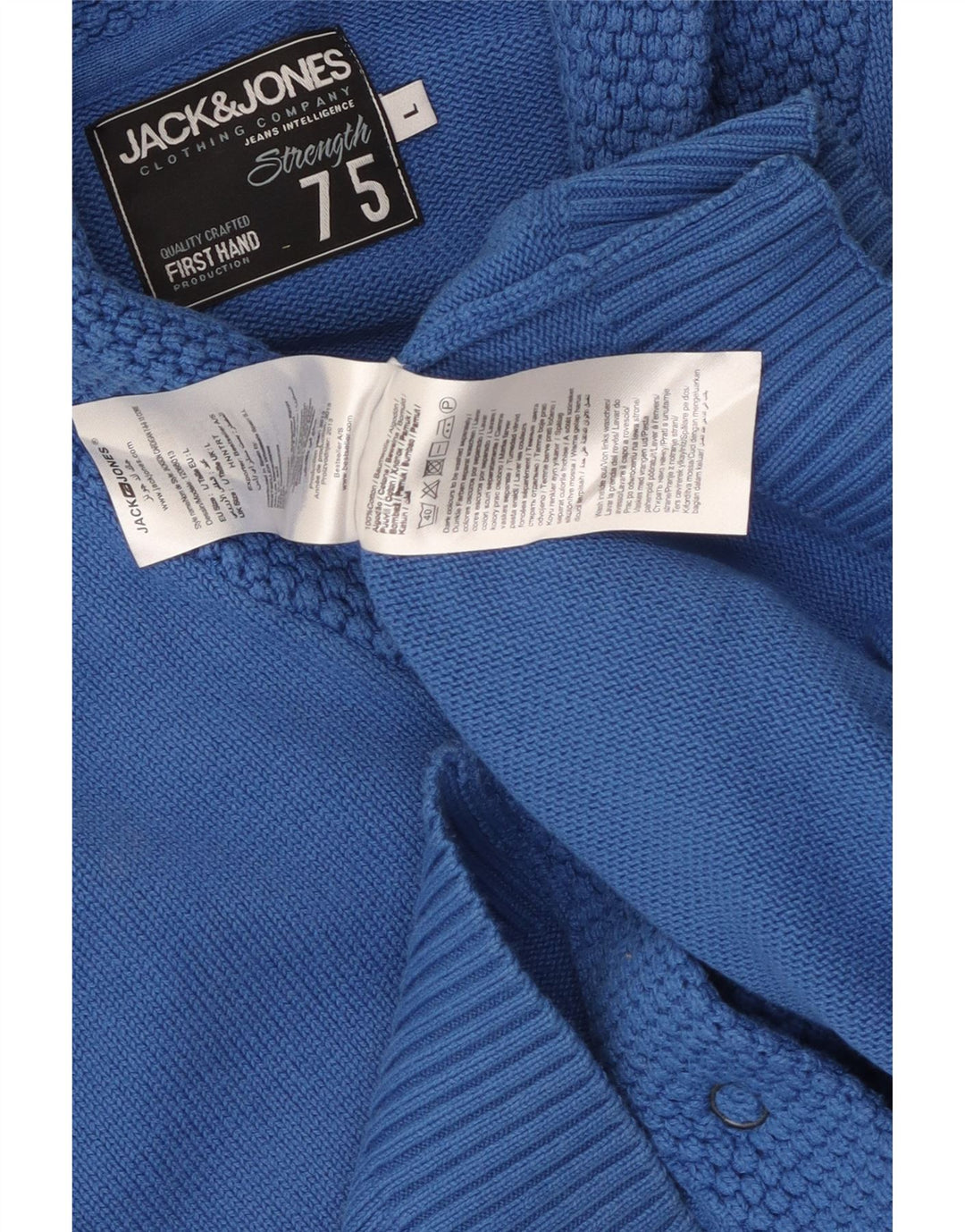 Мужской кардиган Jack & Jones, большой синий хлопковый свитер