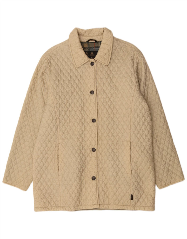 Женское стеганое пальто Barbour UK 16 большое бежевое из полиамида