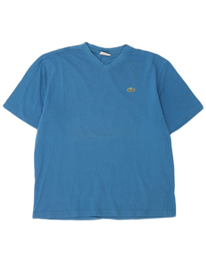 Мужская футболка Lacoste, размер 5, большая, синяя, хлопок