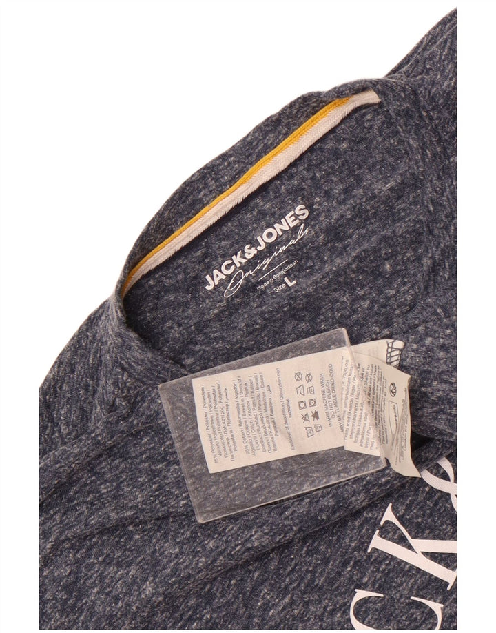 Мужская футболка с рисунком Jack & Jones, большой темно-синий полиэстер с крапинками