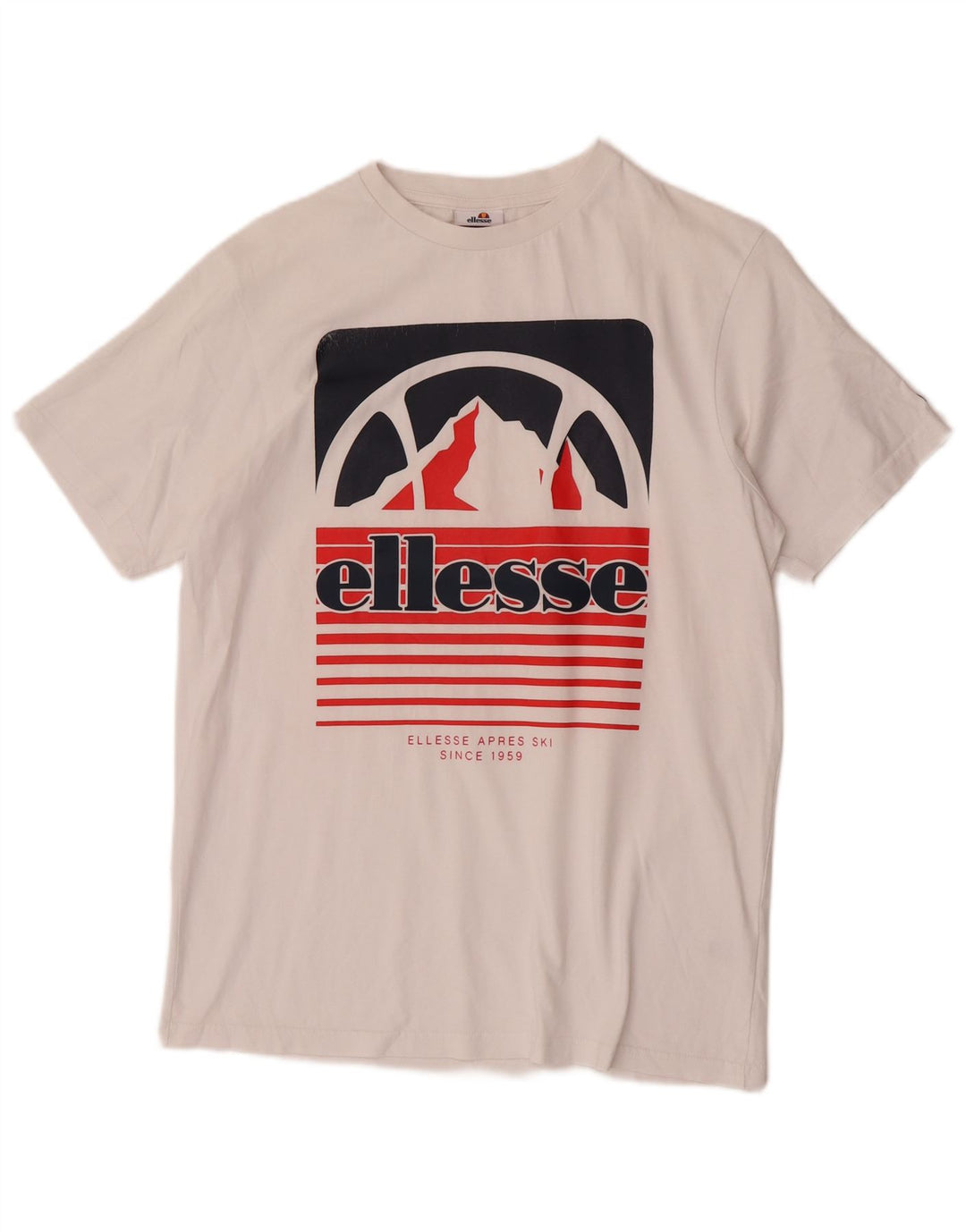 Мужская футболка Ellesse с рисунком, маленький белый хлопок