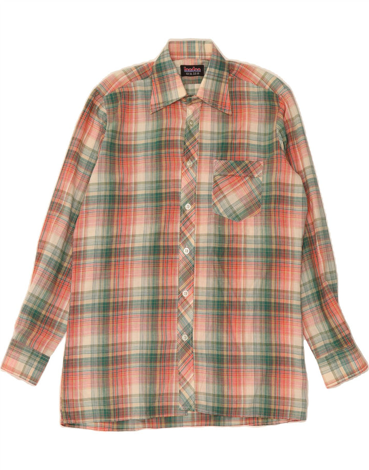 VINTAGE Mens Flannel Shirt Size 39 Medium Multicoloured Check Vintage Vintage and Second-Hand Vintage from Messina Hembry 