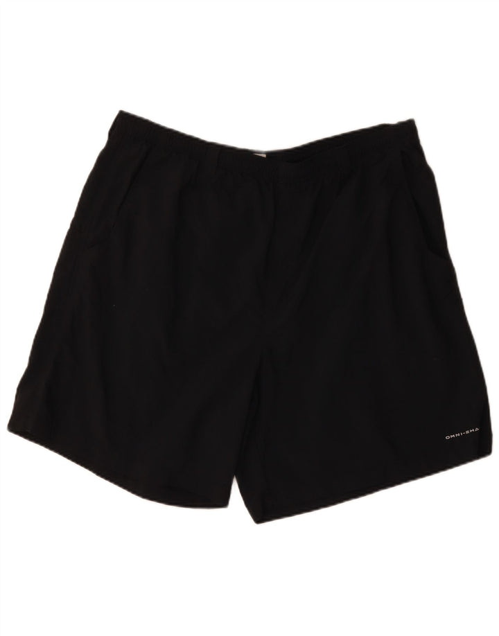 COLUMBIA Mens Omni-Shade Graphic Sport Shorts XL Black Polyester