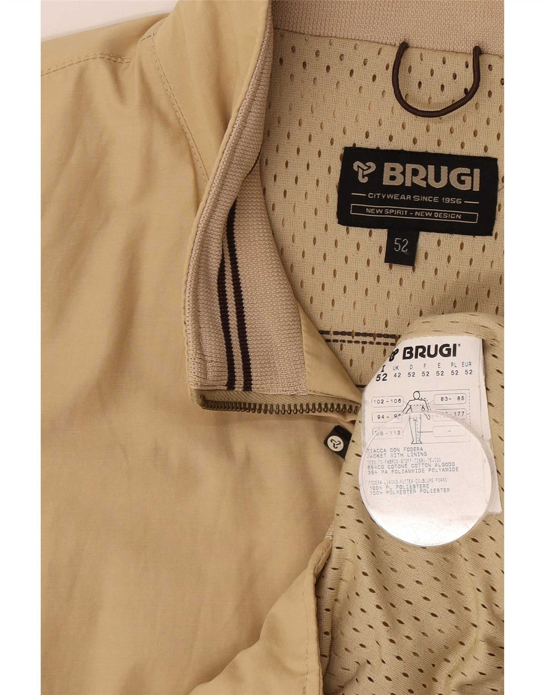 Мужская куртка-бомбер Brugi UK 42 XL, бежевый хлопок