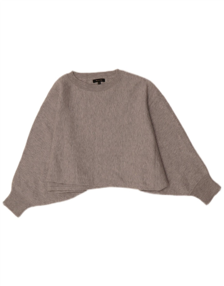 Женский укороченный свитшот Massimo Dutti UK 14, средний серый в крапинку