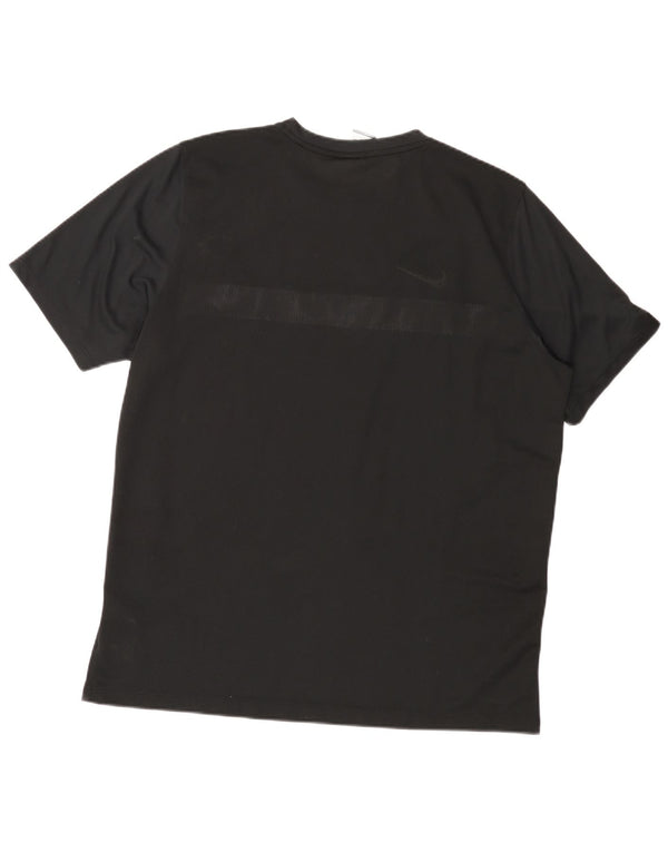 Мужская футболка Nike Dri Fit 2XL, черная, полиэстер с цветными блоками