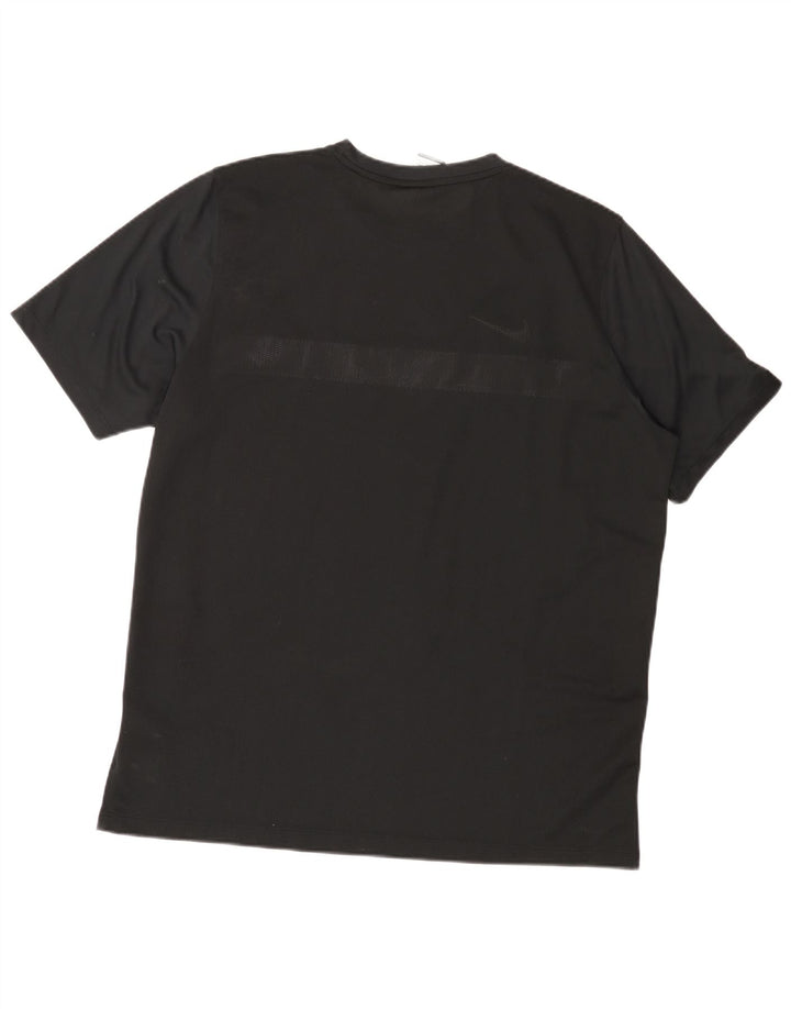 Мужская футболка Nike Dri Fit 2XL, черная, полиэстер с цветными блоками