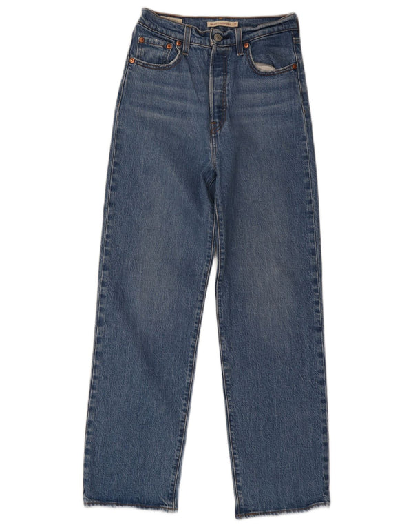 Женские прямые джинсы Levi's с завышенной талией W25 L29, синий хлопок