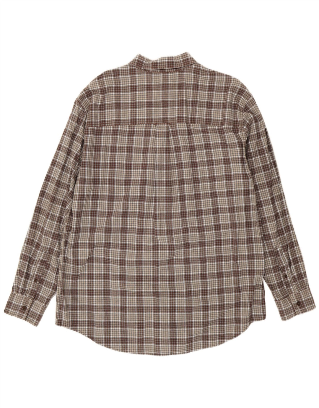 Мужская рубашка Chaps XL из хлопка в коричневую клетку