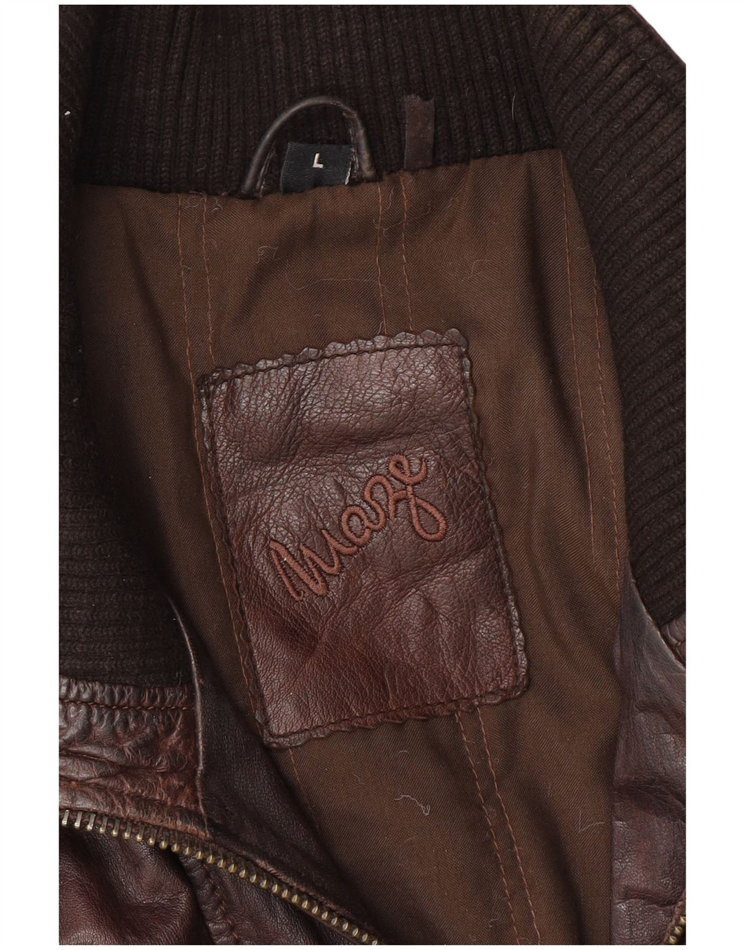 Мужская кожаная куртка MAZE UK 40, большая коричневая кожа