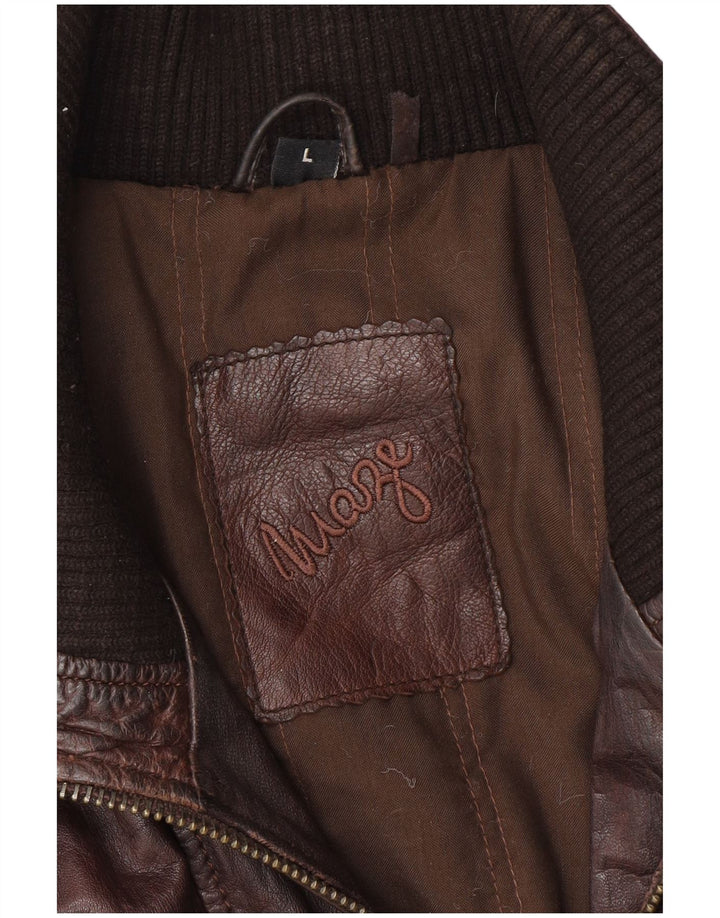 Мужская кожаная куртка MAZE UK 40, большая коричневая кожа