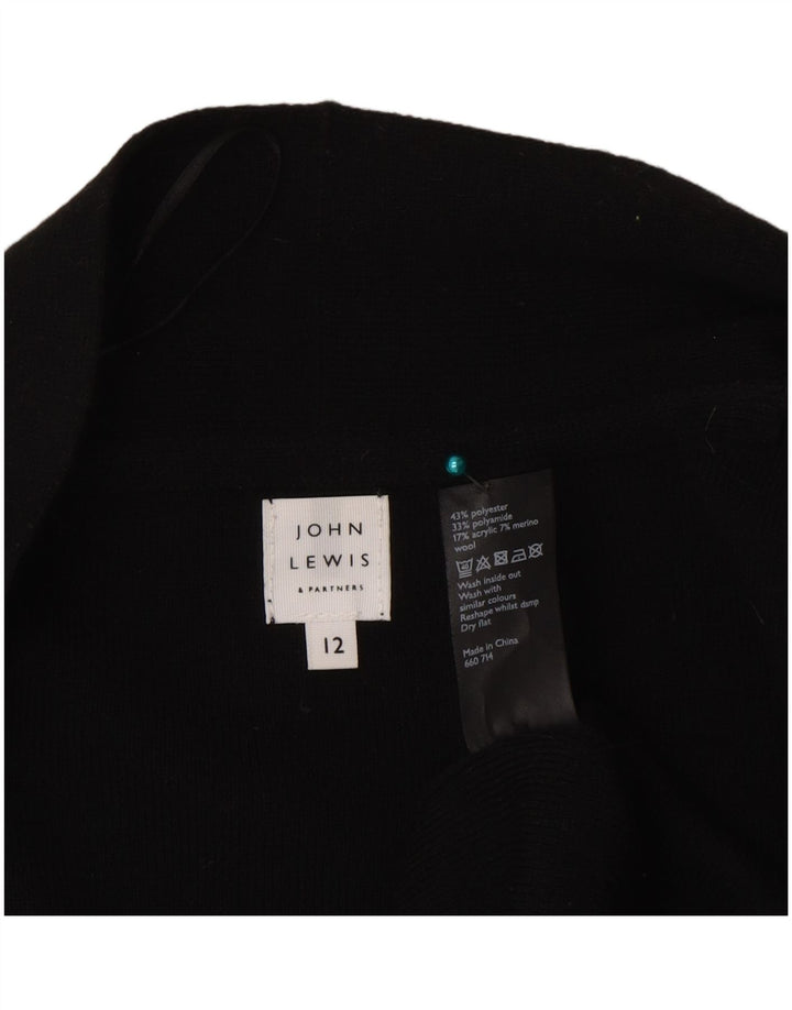 Женский удлиненный открытый кардиган John Lewis UK 12, средний черный