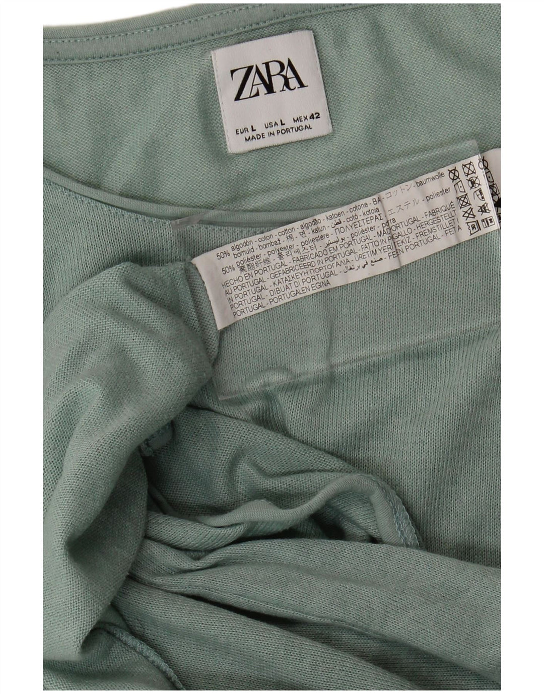 Мужская футболка Zara, большой зеленый хлопок