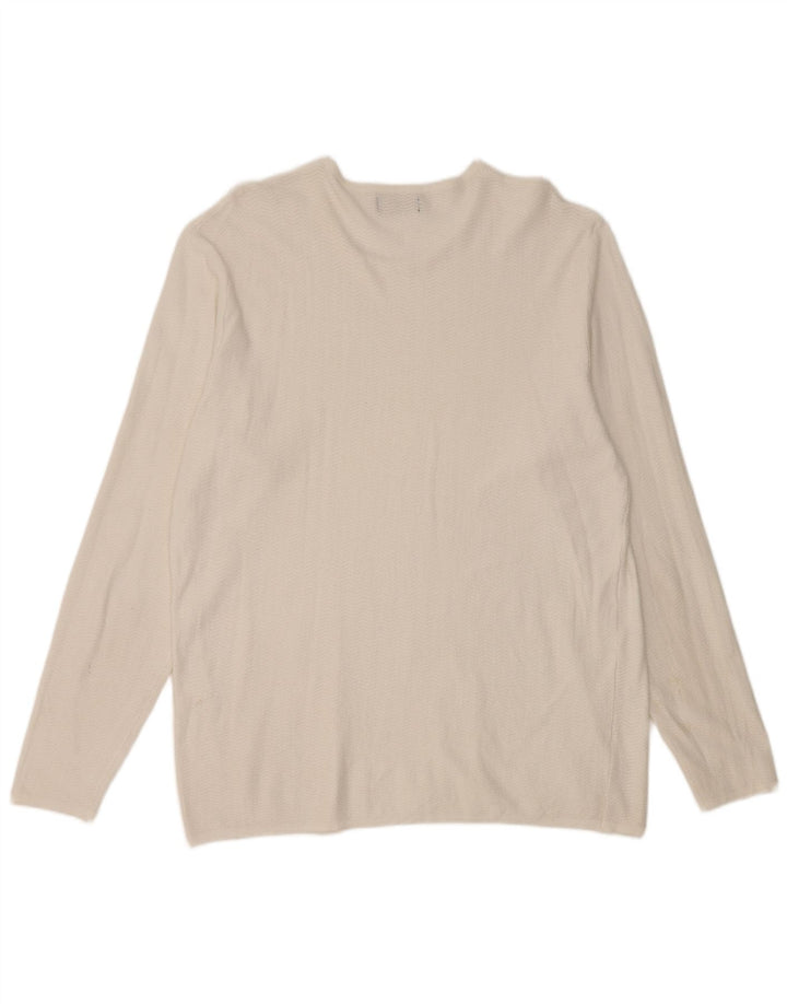 Женский топ Zara с длинным рукавом UK 18 XL, белый с узором «в елочку»