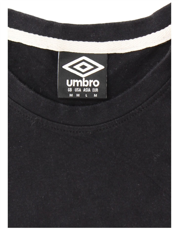UMBRO Mens T-Shirt Top Medium Black Cotton