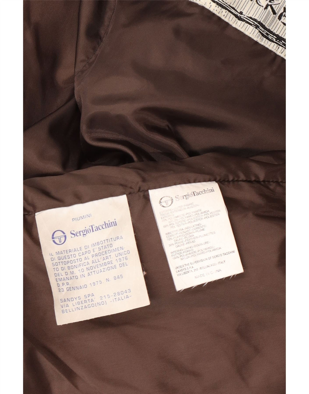 Женская стеганая куртка свободного кроя Sergio Tacchini UK 14, средний коричневый полиамид