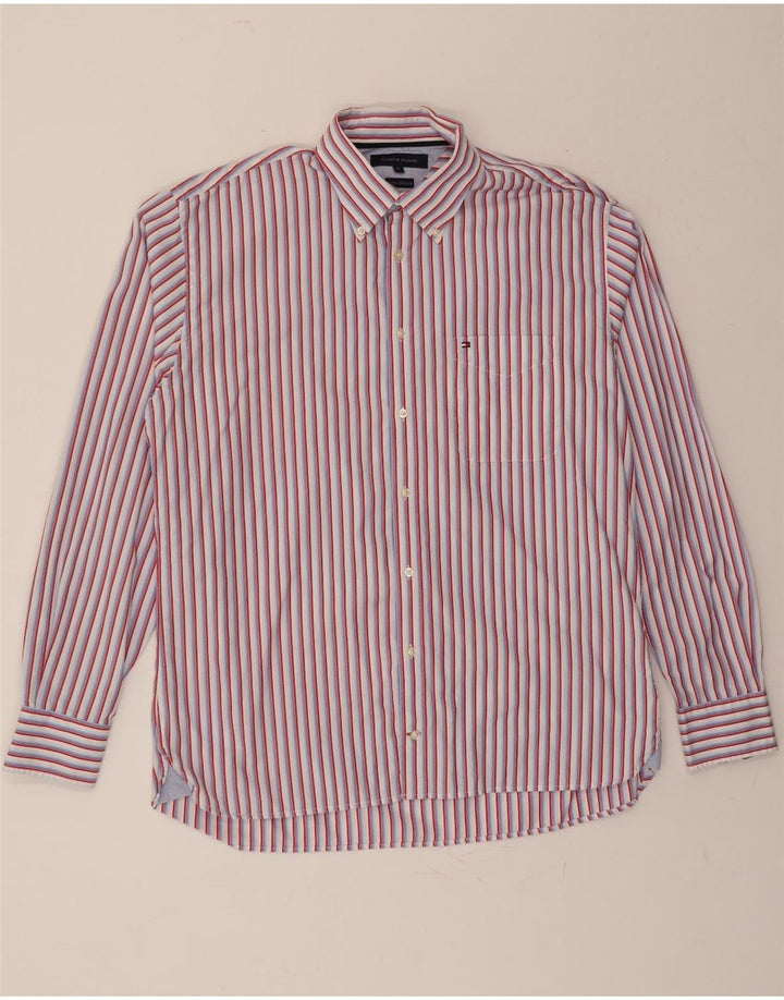TOMMY HILFIGER Mens Shirt XL Multicoloured Striped Cotton Vintage Tommy Hilfiger and Second-Hand Tommy Hilfiger from Messina Hembry 