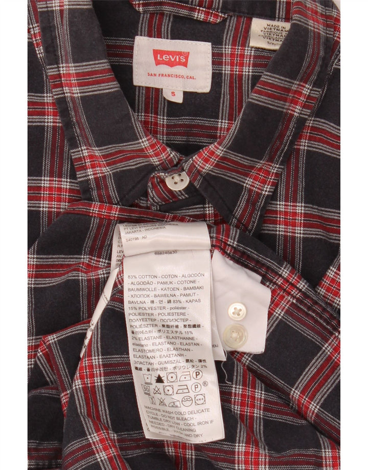 Мужская рубашка Levi's, маленькая, темно-синяя, в клетку, хлопок