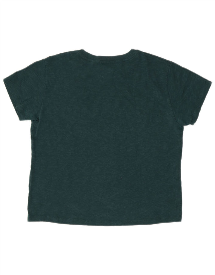 SUPERDRY Женская футболка с рисунком Top UK 14, большой зеленый хлопок с крапинками