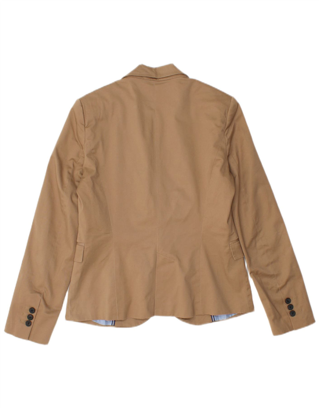 Женский пиджак ZARA на 1 пуговице, Великобритания 14, большой коричневый хлопок